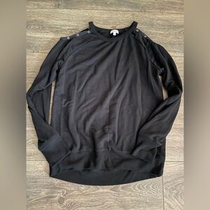Sz 14 girls black cold shoulder sweater/top
